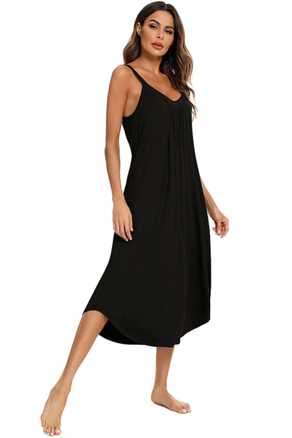 Cozy v-neck midi dress - ultimate comfort 