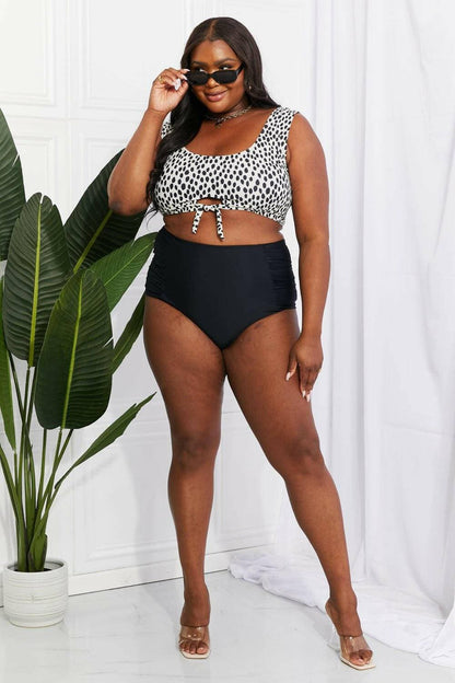 Black Ruched Crop Swimsuit Set with Retro Tie DetailElevate Your Swimwear Game
 Introducing our Black Ruched Crop Swimsuit Set with Retro Tie Detail—the perfect blend of practicality and style that will transform yourLove Salve Black Ruched Crop Swimsuit Setswimwear