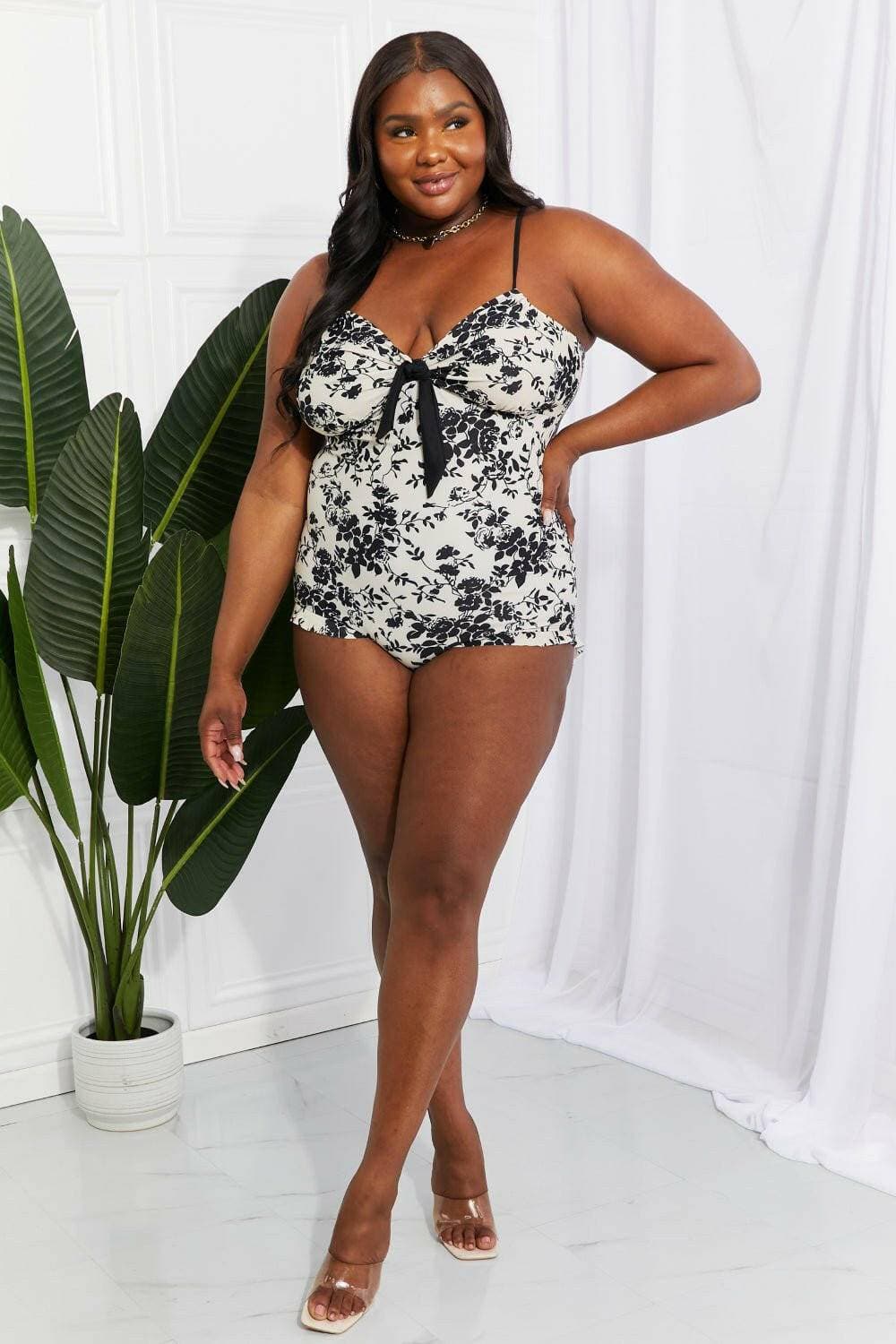 Azure Shores Toile Floral Ruffle Trim SwimsuitAzure Shores Toile Floral Ruffle Trim Swimsuit
 Step into a realm of vintage sophistication with the Azure Shores Toile Floral Ruffle Trim Swimsuit. This exquisite oLove Salve Azure Shores Toile Floral Ruffle Trim Swimsuitswimwear