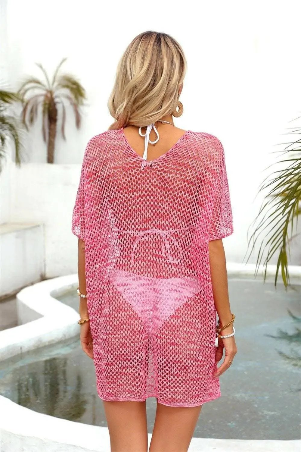 Sheer v-neck beach cover-up - elegant design - Love Salve 