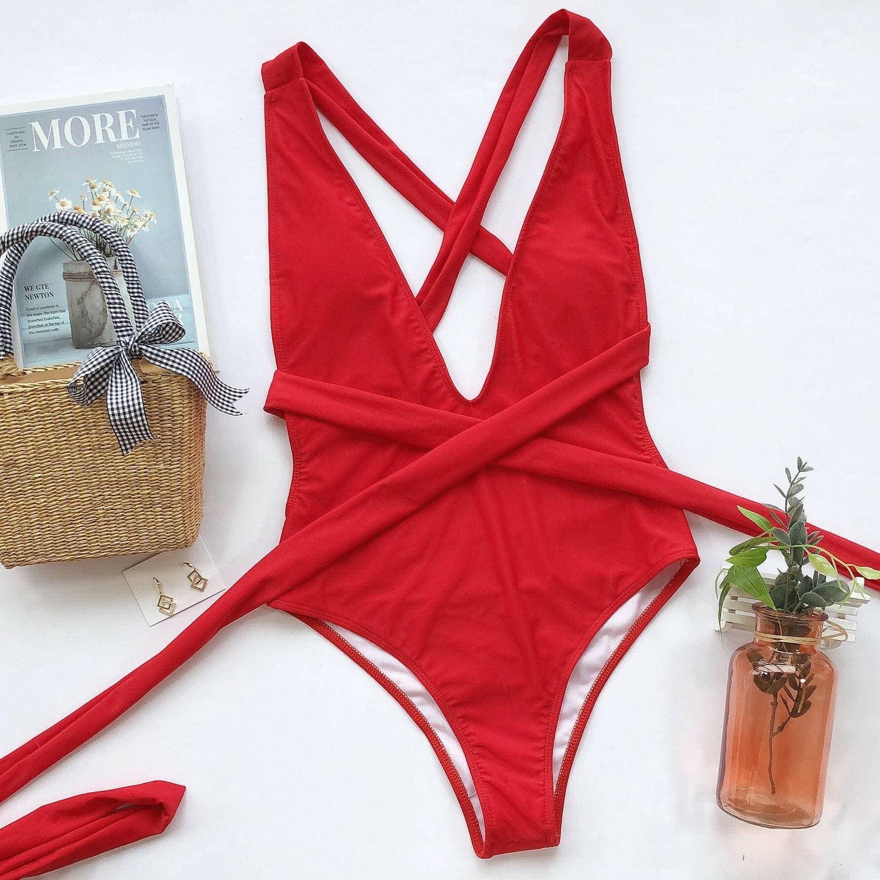 Sultry Serpent Wrap Halter One-Piece SwimsuitSultry Serpent Wrap Halter One-Piece Swimsuit
 Elevate your beach look with the Sultry Serpent Wrap Halter One-Piece Swimsuit. Unleash your inner goddess with this sLove Salve Sultry Serpent Wrap Halterswimwear