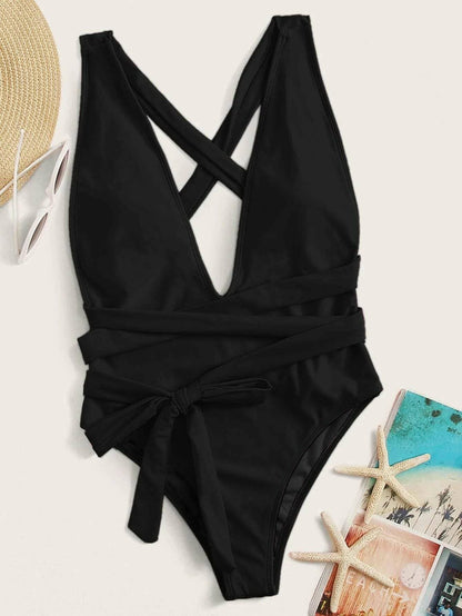 Sultry Serpent Wrap Halter One-Piece SwimsuitSultry Serpent Wrap Halter One-Piece Swimsuit
 Elevate your beach look with the Sultry Serpent Wrap Halter One-Piece Swimsuit. Unleash your inner goddess with this sLove Salve Sultry Serpent Wrap Halterswimwear