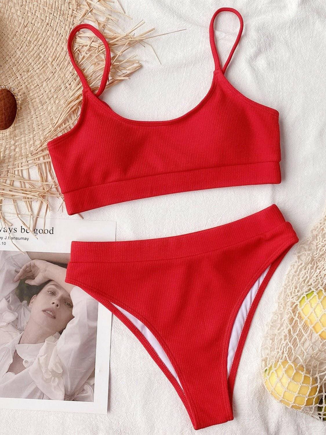 Spaghetti Strap Bikini Set with Scoop NeckUpgrade Your Swimwear Game with our Spaghetti Strap Bikini Set
 
 
Style: Embrace the basic yet chic style of our two-piece bikini set
 
Comfortable Fit: Featuring aLove Salve Spaghetti Strap Bikini Setswimwear