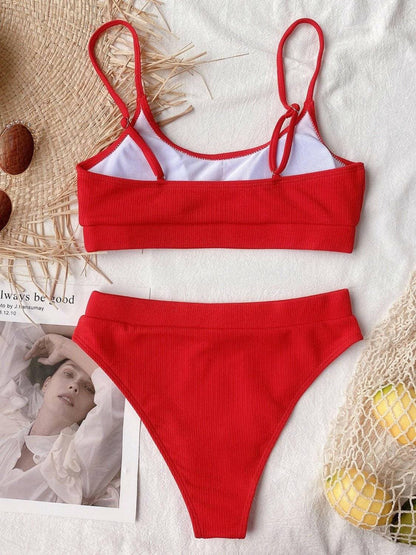 Spaghetti Strap Bikini Set with Scoop NeckUpgrade Your Swimwear Game with our Spaghetti Strap Bikini Set
 
 
Style: Embrace the basic yet chic style of our two-piece bikini set
 
Comfortable Fit: Featuring aLove Salve Spaghetti Strap Bikini Setswimwear