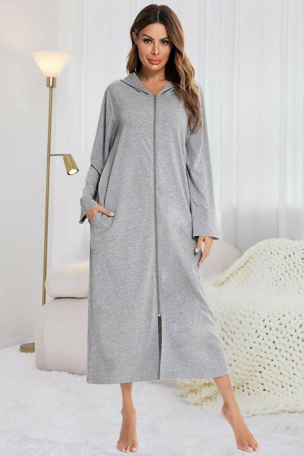 Cozy Zip-Up Nightgown with PocketsCozy Zip-Up Nightgown with Pockets
 Embrace the perfect blend of comfort and style with our Cozy Zip-Up Nightgown featuring convenient pockets.
 
 
Indulge in ComforLove Salve Cozy Zip-swimwear