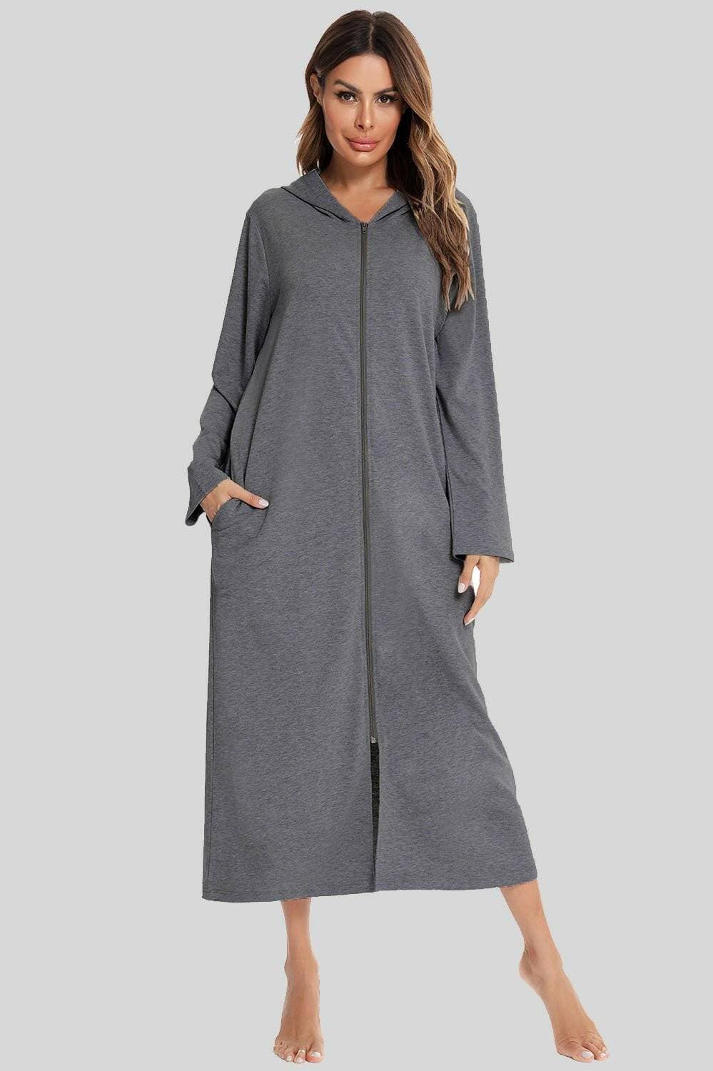 Cozy Zip-Up Nightgown with PocketsCozy Zip-Up Nightgown with Pockets
 Embrace the perfect blend of comfort and style with our Cozy Zip-Up Nightgown featuring convenient pockets.
 
 
Indulge in ComforLove Salve Cozy Zip-swimwear