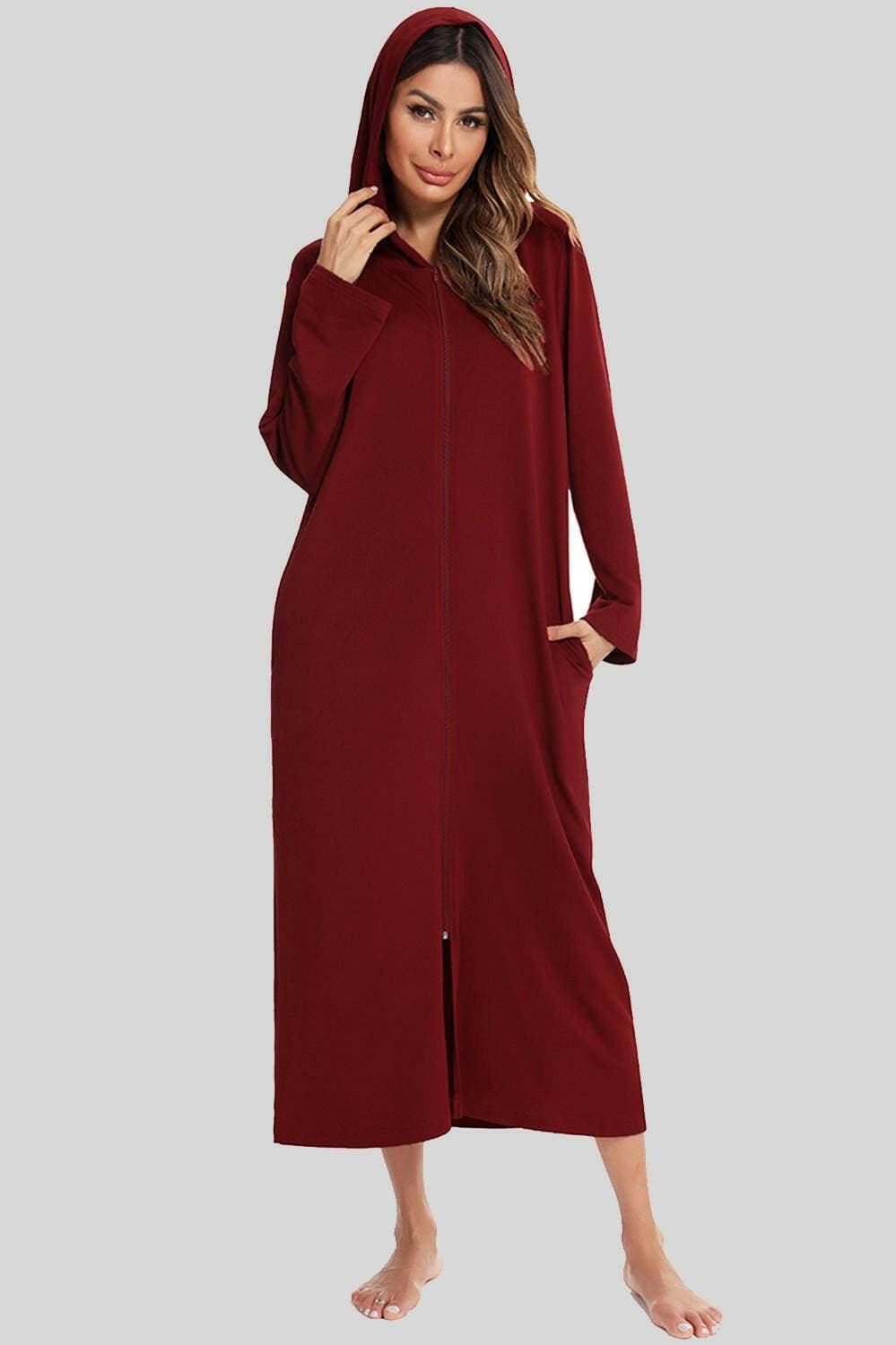 Cozy Zip-Up Nightgown with PocketsCozy Zip-Up Nightgown with Pockets
 Embrace the perfect blend of comfort and style with our Cozy Zip-Up Nightgown featuring convenient pockets.
 
 
Indulge in ComforLove Salve Cozy Zip-swimwear