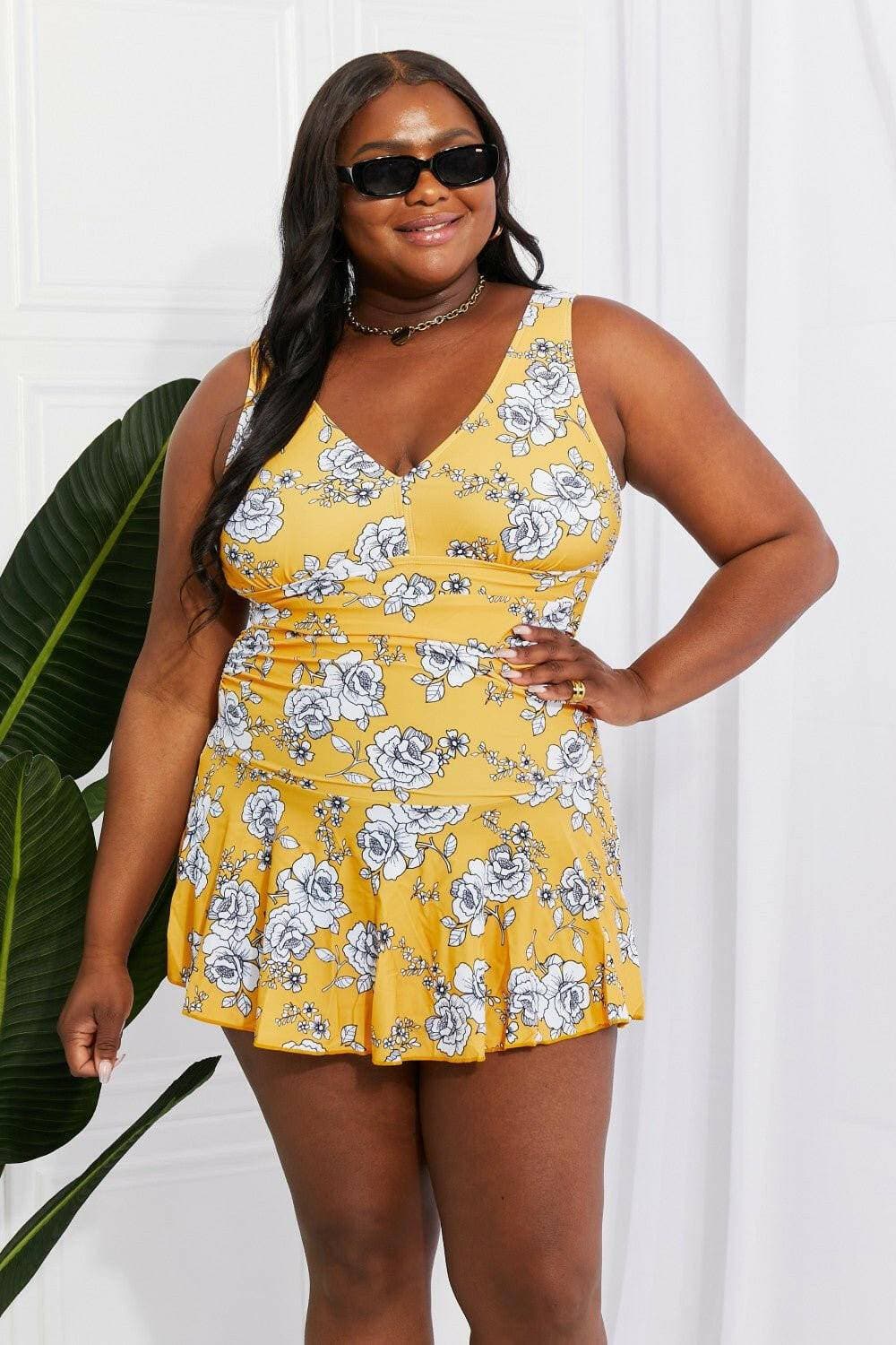 Floral Flare Mustard Swim Dress - Marina West Swim CollectionFloral Flare Mustard Swim Dress - Marina West Swim Collection
 Embrace elegance and make a splash this season with the Floral Flare Mustard Swim Dress from the excluLove Salve Floral Flare Mustard Swim Dress - Marina West Swim Collectionswimwear