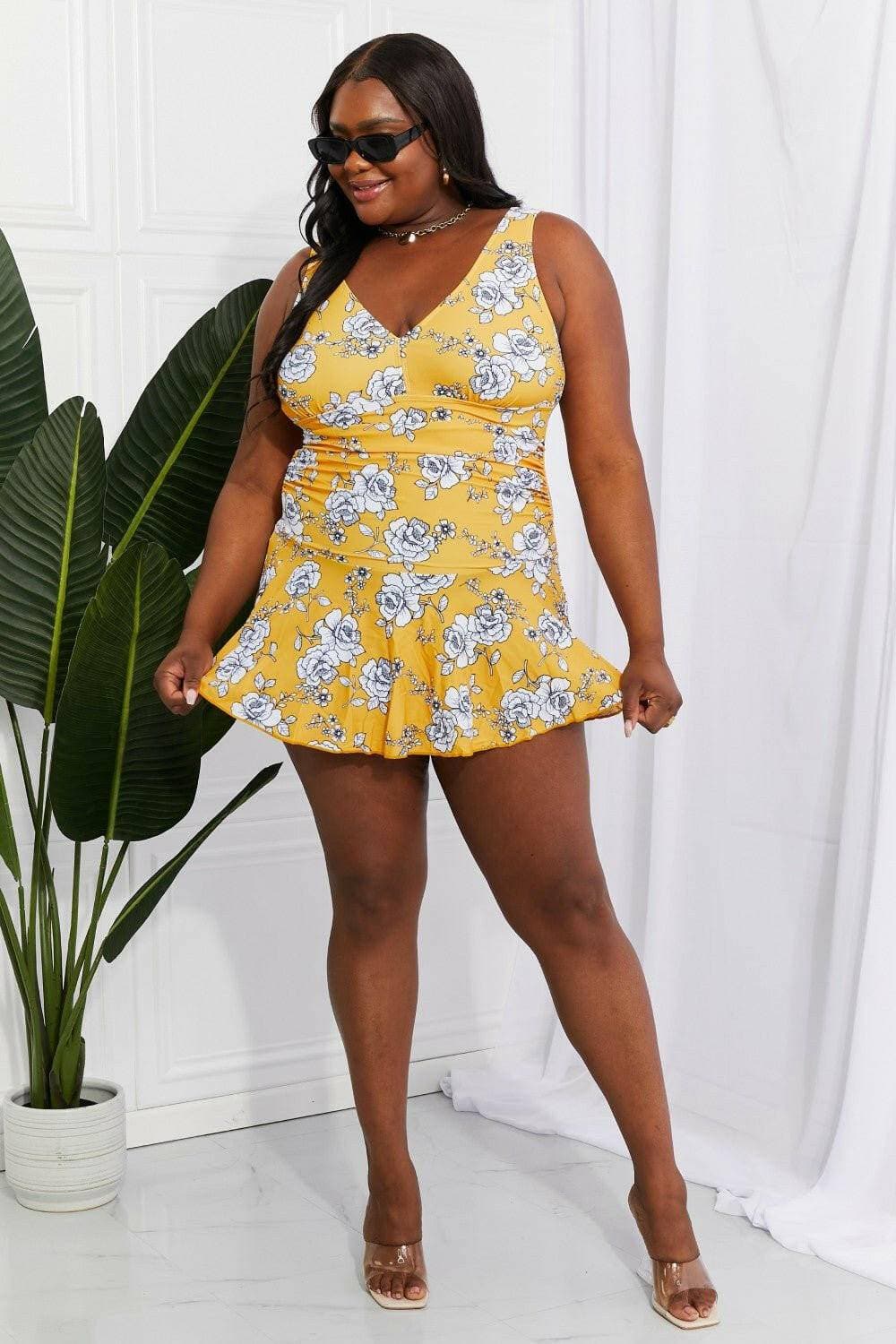 Floral Flare Mustard Swim Dress - Marina West Swim CollectionFloral Flare Mustard Swim Dress - Marina West Swim Collection
 Embrace elegance and make a splash this season with the Floral Flare Mustard Swim Dress from the excluLove Salve Floral Flare Mustard Swim Dress - Marina West Swim Collectionswimwear