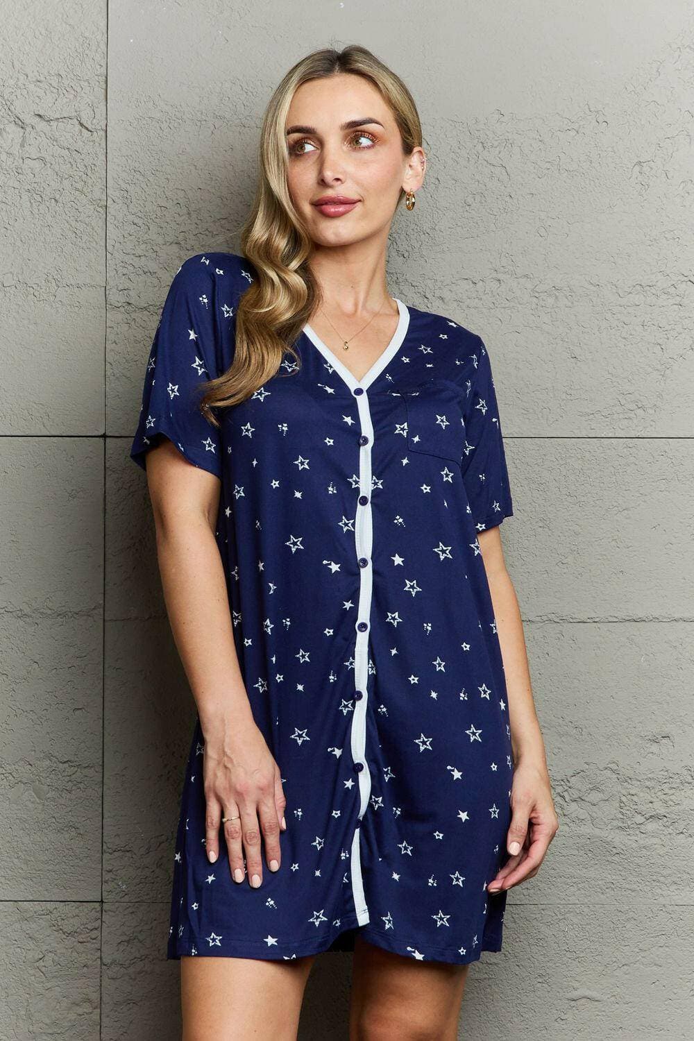 Midnight Glamour Quilted Button-Up NightdressIndulge in Nighttime Luxury
 Transform your evenings with the Midnight Glamour Quilted Button-Up Nightdress, a perfect blend of style and comfort. Designed for the mLove Salve Midnight Glamour Quilted Button-swimwear