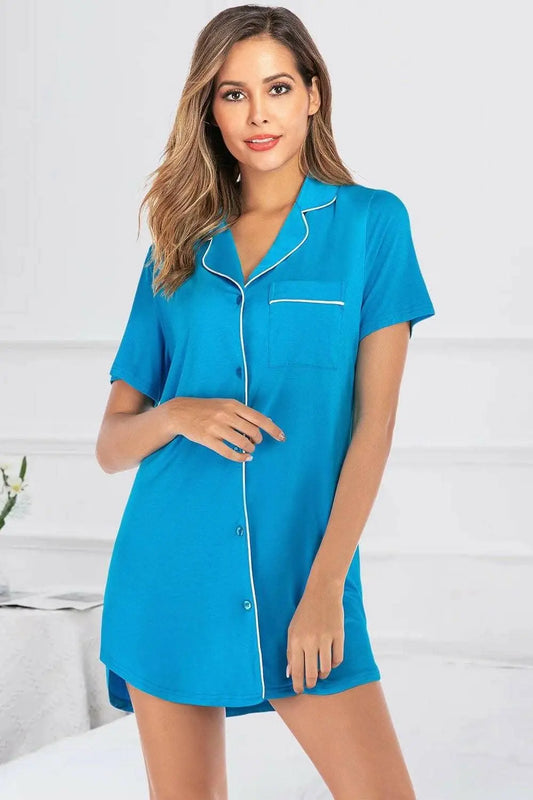 Chic dress with pockets & piping - Love Salve 