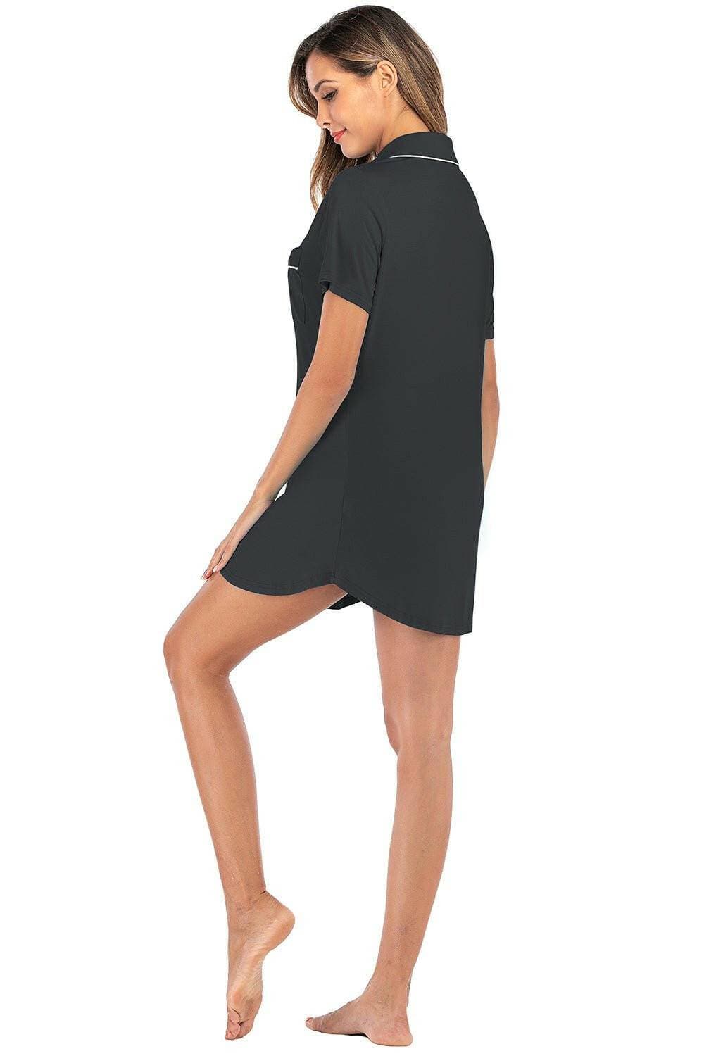 Lounge in Style: Short Sleeve Dress with Pockets and Contrast PipingLounge in Style: Short Sleeve Dress with Pockets and Contrast Piping
 
 
Comfortable Elegance: Elevate your loungewear collection with our luxurious blend of 95% cotLove Salve Short Sleeve Dressswimwear