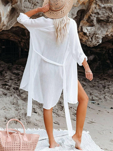 Chic Sheer Button-Up Sleeve TopEffortless Sophistication Meets Allure
 
 
Chic Button-Up Design: Elevate your look with a touch of sophistication through the stylish button-up front.
 
Delicate ShLove Salve Chic Sheer Button-swimwear