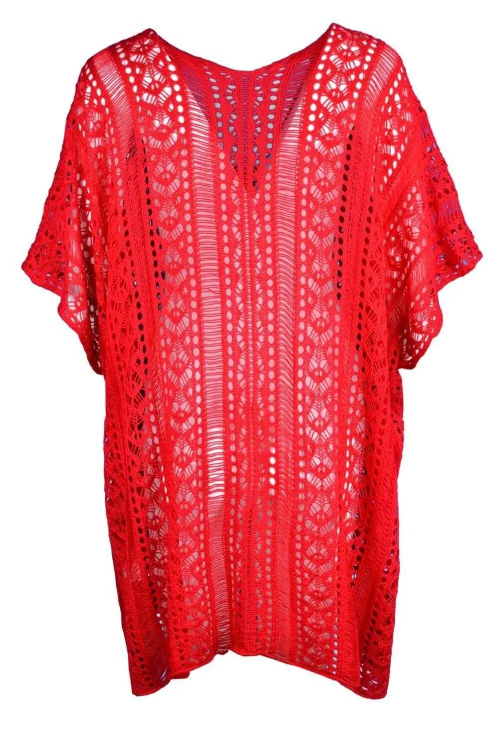Chic sheer v-neck cover-up with tassels - Love Salve 