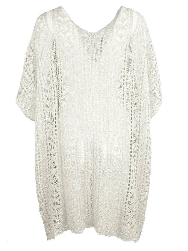 Chic sheer v-neck cover-up with tassels - Love Salve 
