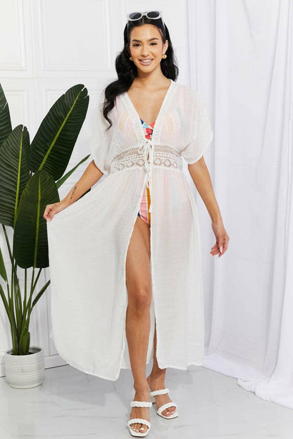 Sunset Oasis Crochet-Embellished Maxi Beach Cover-Up by Marina West SwSunset Oasis Crochet-Embellished Maxi Beach Cover-Up by Marina West Swim
 Indulge in the epitome of beachside sophistication with the Sunset Oasis Crochet-EmbellisheLove Salve Sunset Oasis Crochet-Embellished Maxi Beach Cover-swimwear