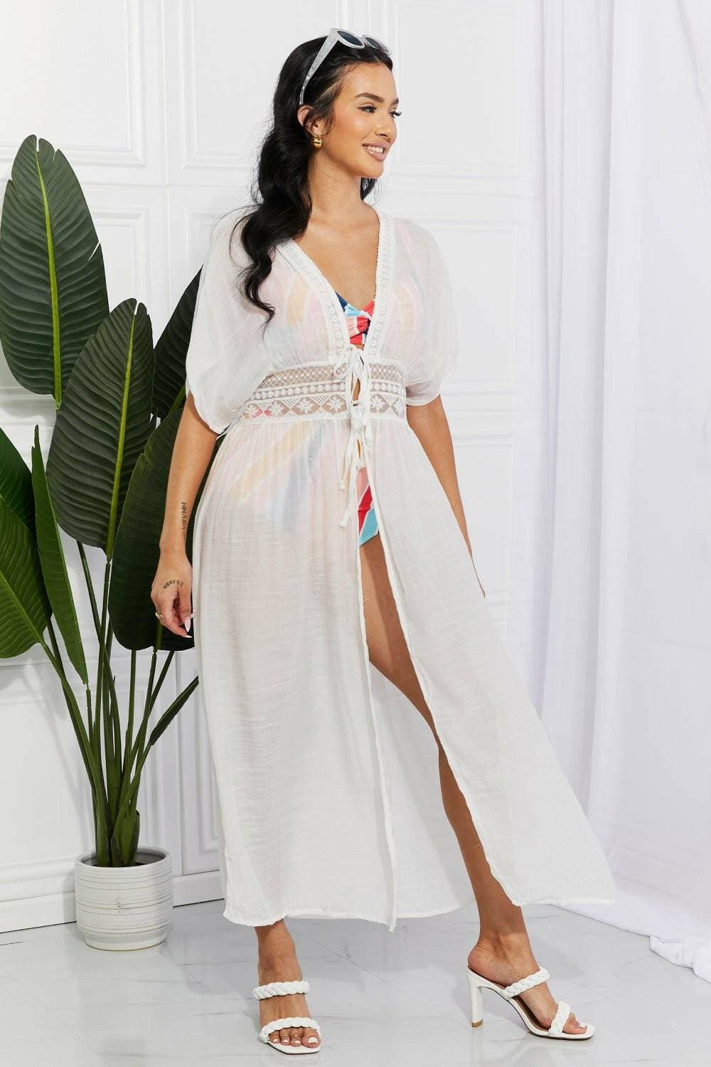 Sunset Oasis Crochet-Embellished Maxi Beach Cover-Up by Marina West SwSunset Oasis Crochet-Embellished Maxi Beach Cover-Up by Marina West Swim
 Indulge in the epitome of beachside sophistication with the Sunset Oasis Crochet-EmbellisheLove Salve Sunset Oasis Crochet-Embellished Maxi Beach Cover-swimwear