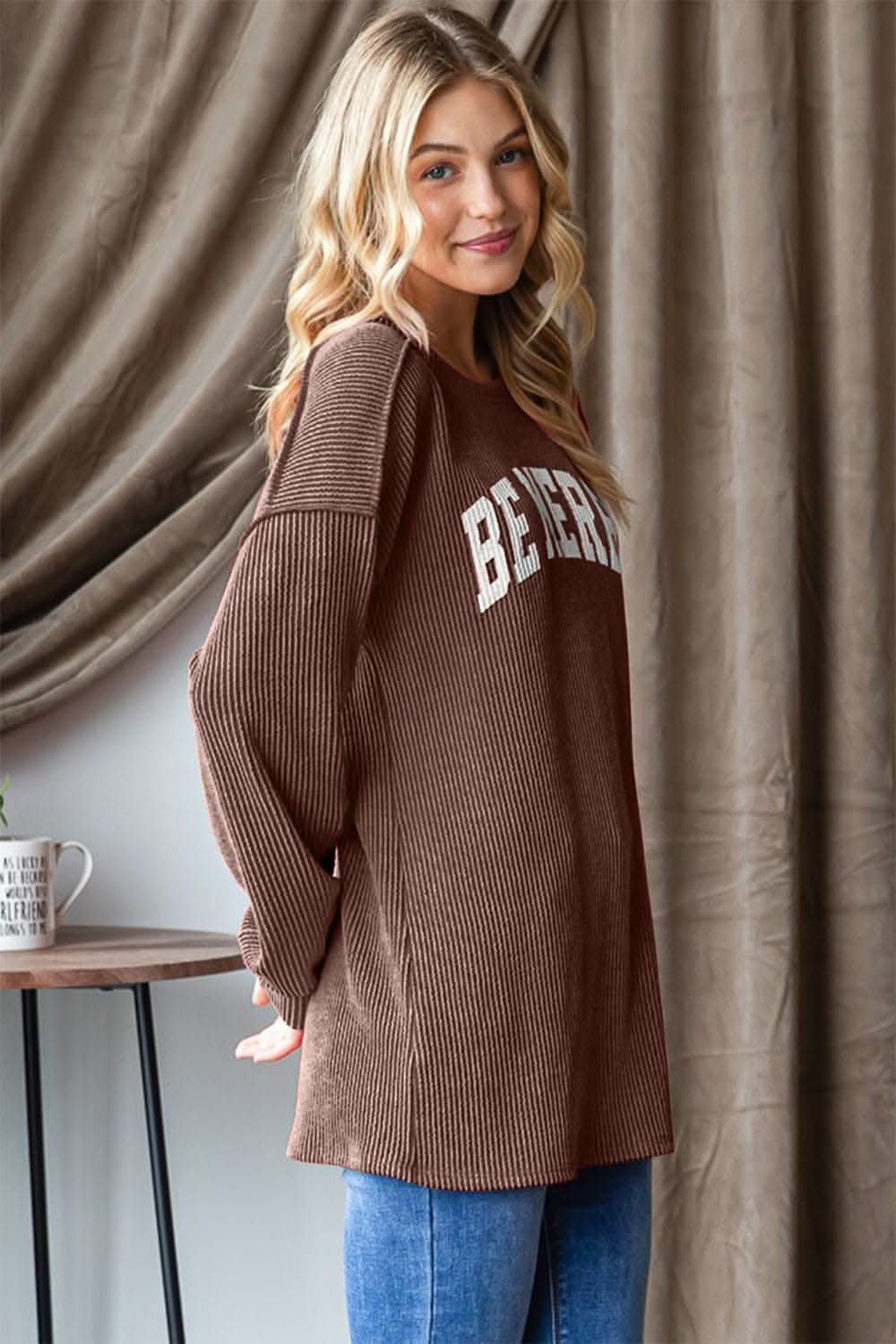 Chic ribbed long sleeve tee - Love Salve 