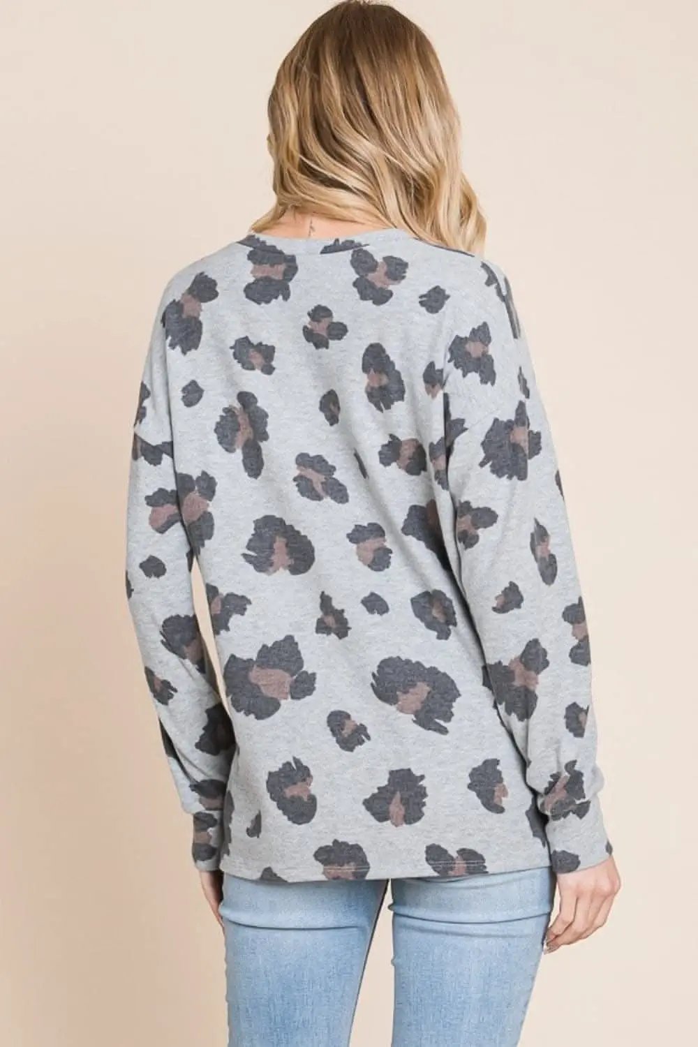 Leopard Print Drop Shoulder Tee - Love Salve 