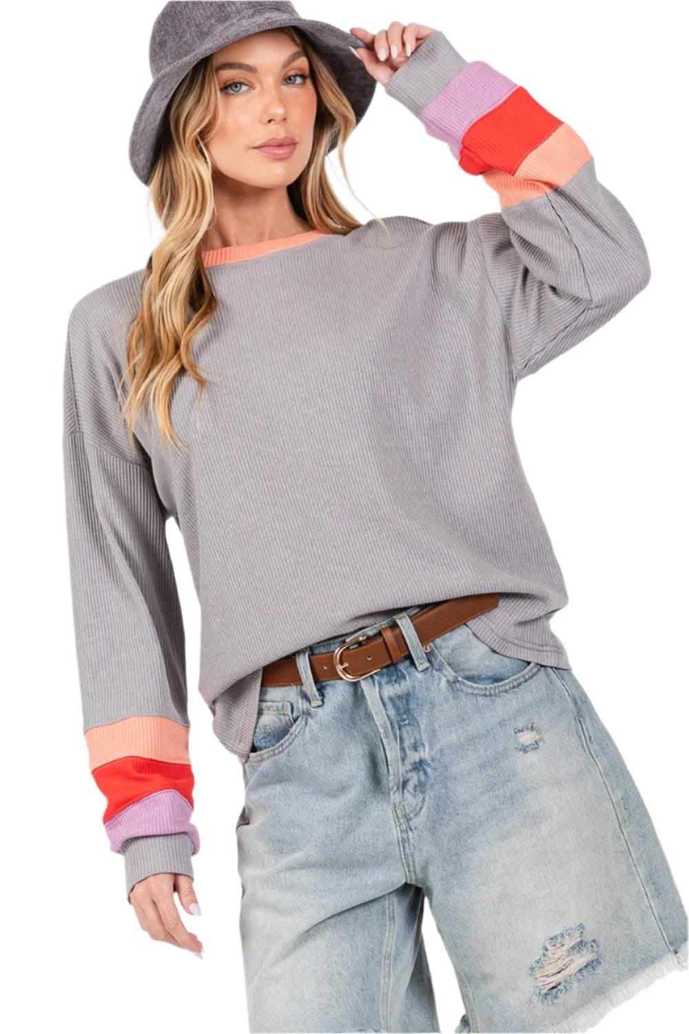 Sage + Fig color block tee - Love Salve 