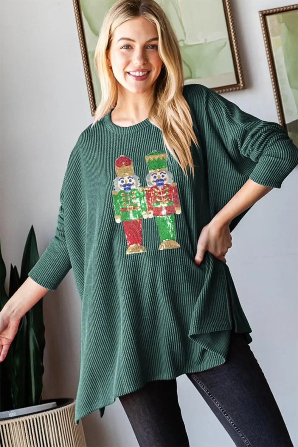 Sequin nutcracker top for holidays - Love Salve 