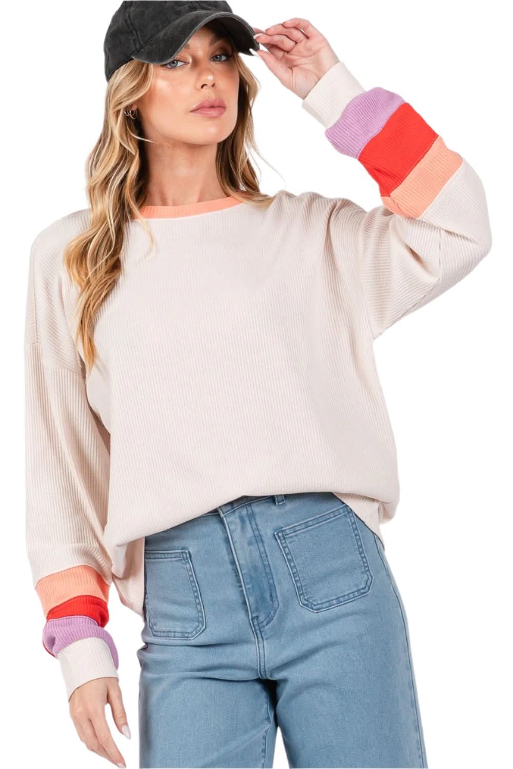 Sage + Fig color block top - Love Salve 