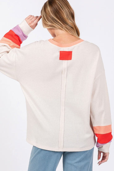Sage + Fig color block top - Love Salve 