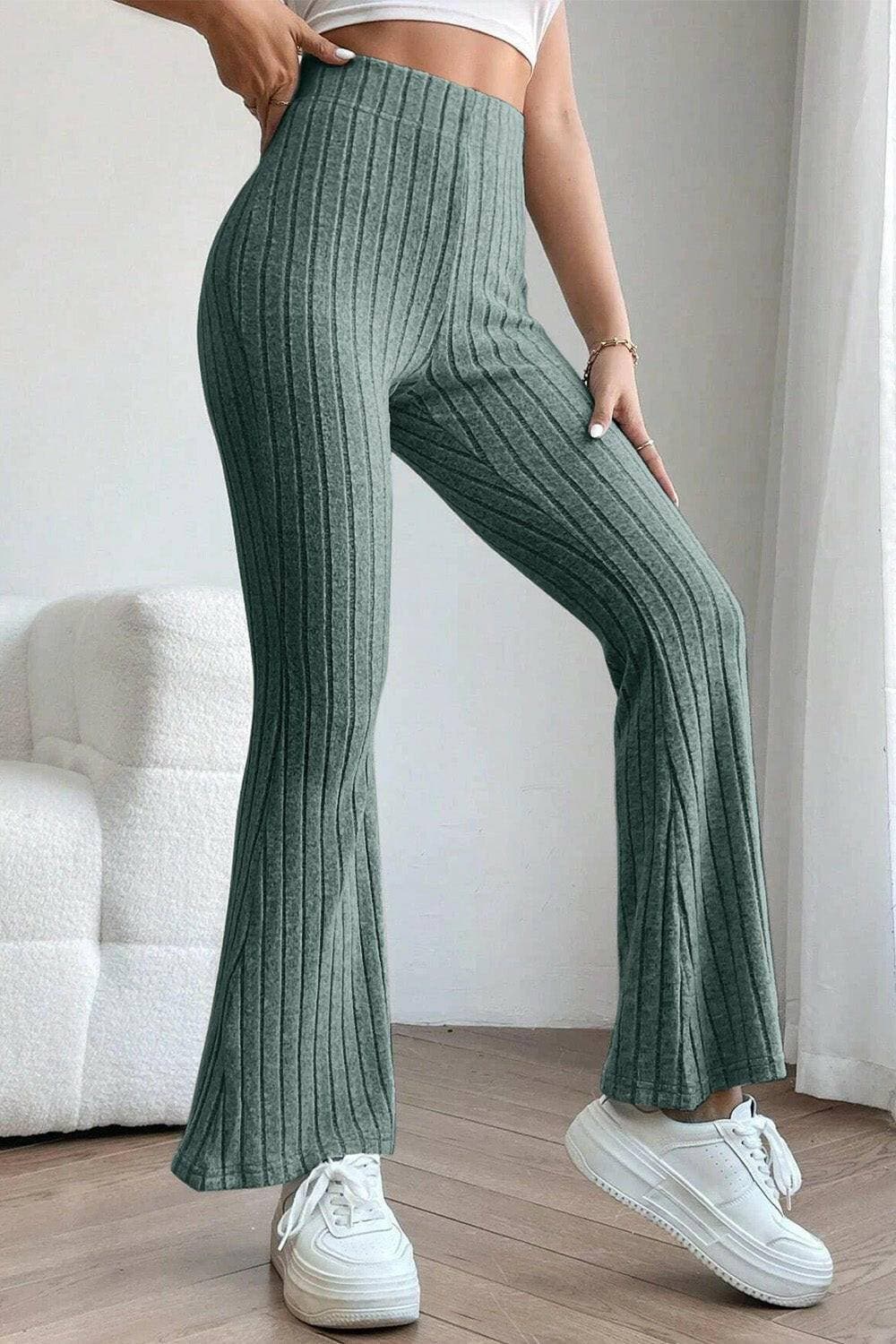 Elevate Your Wardrobe with Ribbed High Waist Flare PantsElevate Your Wardrobe with Ribbed High Waist Flare Pants
 Upgrade your style effortlessly with our Ribbed High Waist Flare Pants, the ultimate versatile piece designLove Salve Ribbed High Waist Flare PantsTIKTOK