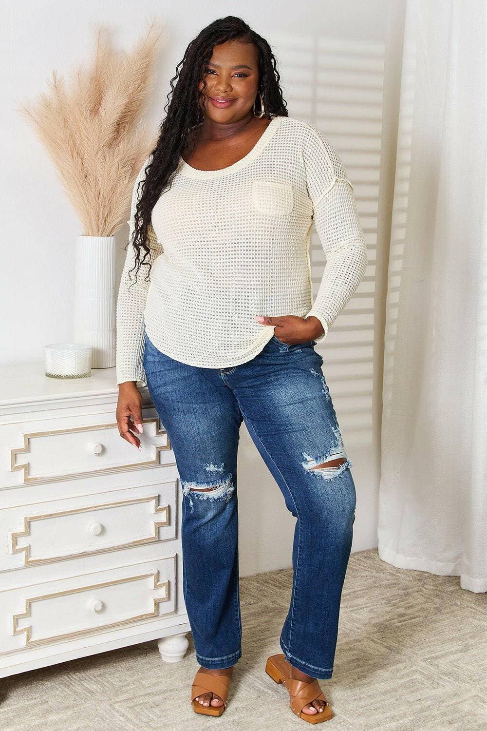 Sophisticated Elegance Scoop Neck Patch Pocket BlouseSophisticated Elegance Scoop Neck Patch Pocket Blouse
 Step into a world of sophistication and style with our Sophisticated Elegance Scoop Neck Patch Pocket Blouse. Love Salve Sophisticated Elegance Scoop Neck Patch Pocket BlouseTIKTOK