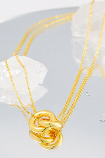 Linked ring pendant chain necklace - Love Salve 