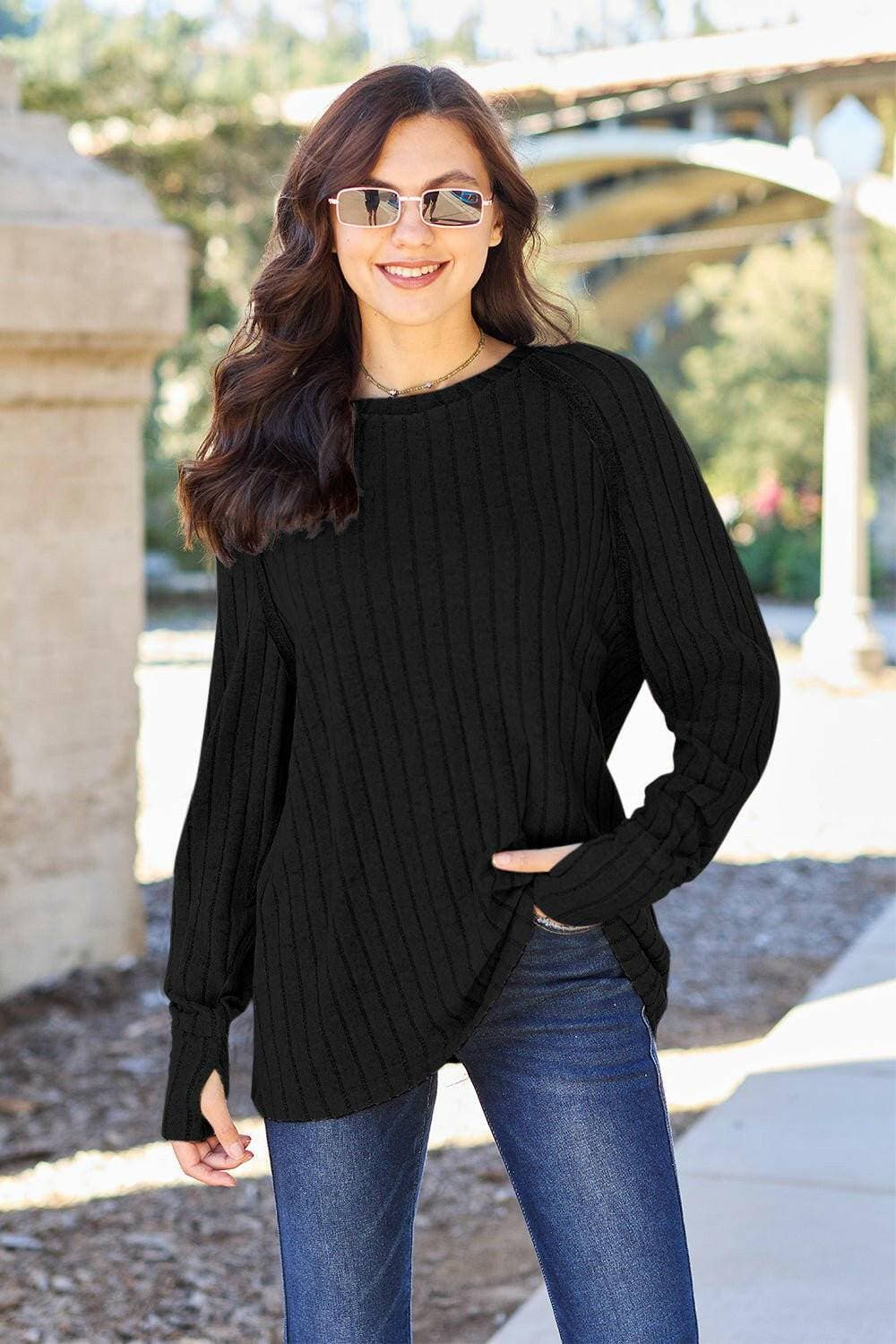 Cozy Ribbed Knit Top with Round Neck and Long SleevesCozy Ribbed Knit Top with Round Neck and Long Sleeves
 Indulge in the perfect blend of comfort and style with our Cozy Ribbed Knit Top. This versatile essential is dLove Salve Cozy Ribbed Knit TopTIKTOK