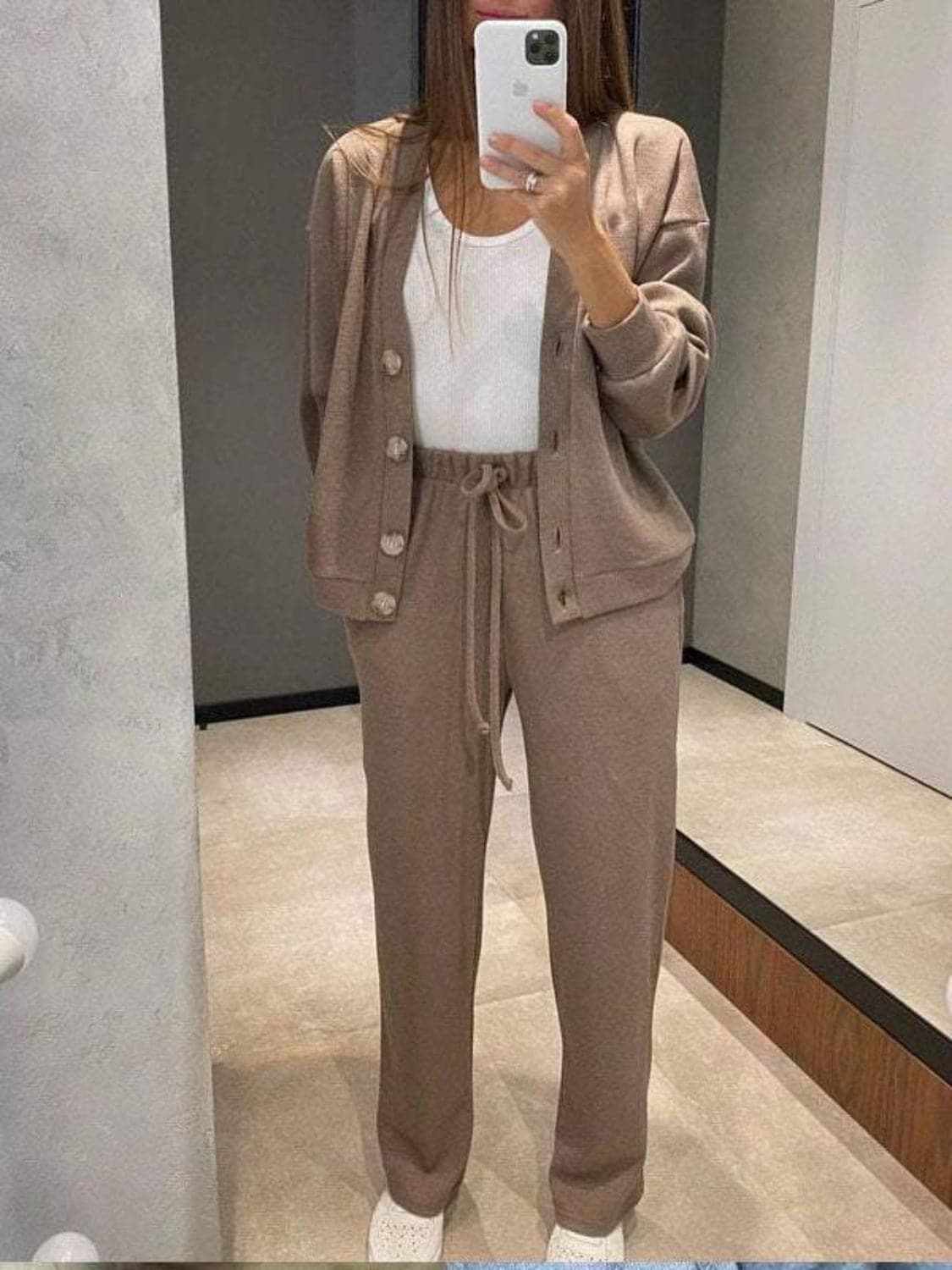 Chic button-up shirt & pants set - Love Salve 