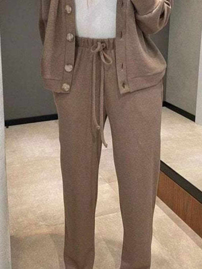 Chic button-up shirt & pants set - Love Salve 