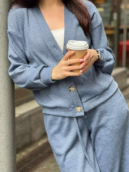 Chic button-up shirt & pants set - Love Salve 