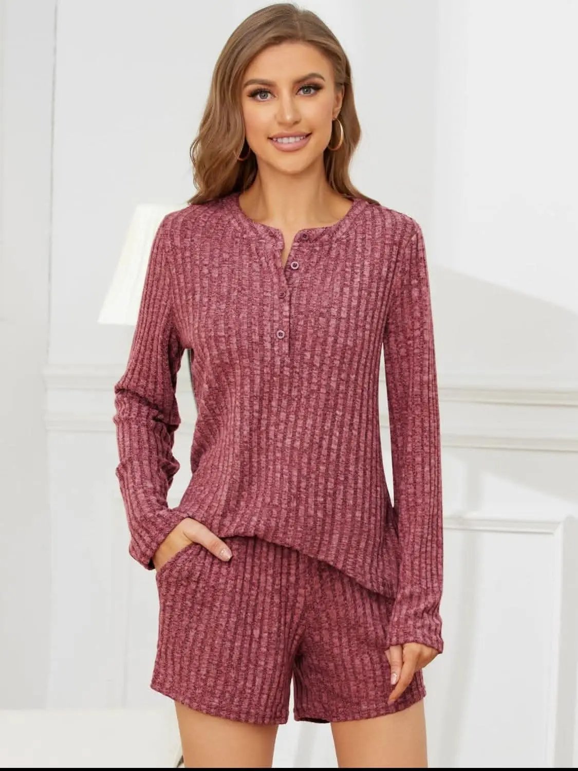 Cozy ribbed two-piece set - Love Salve 