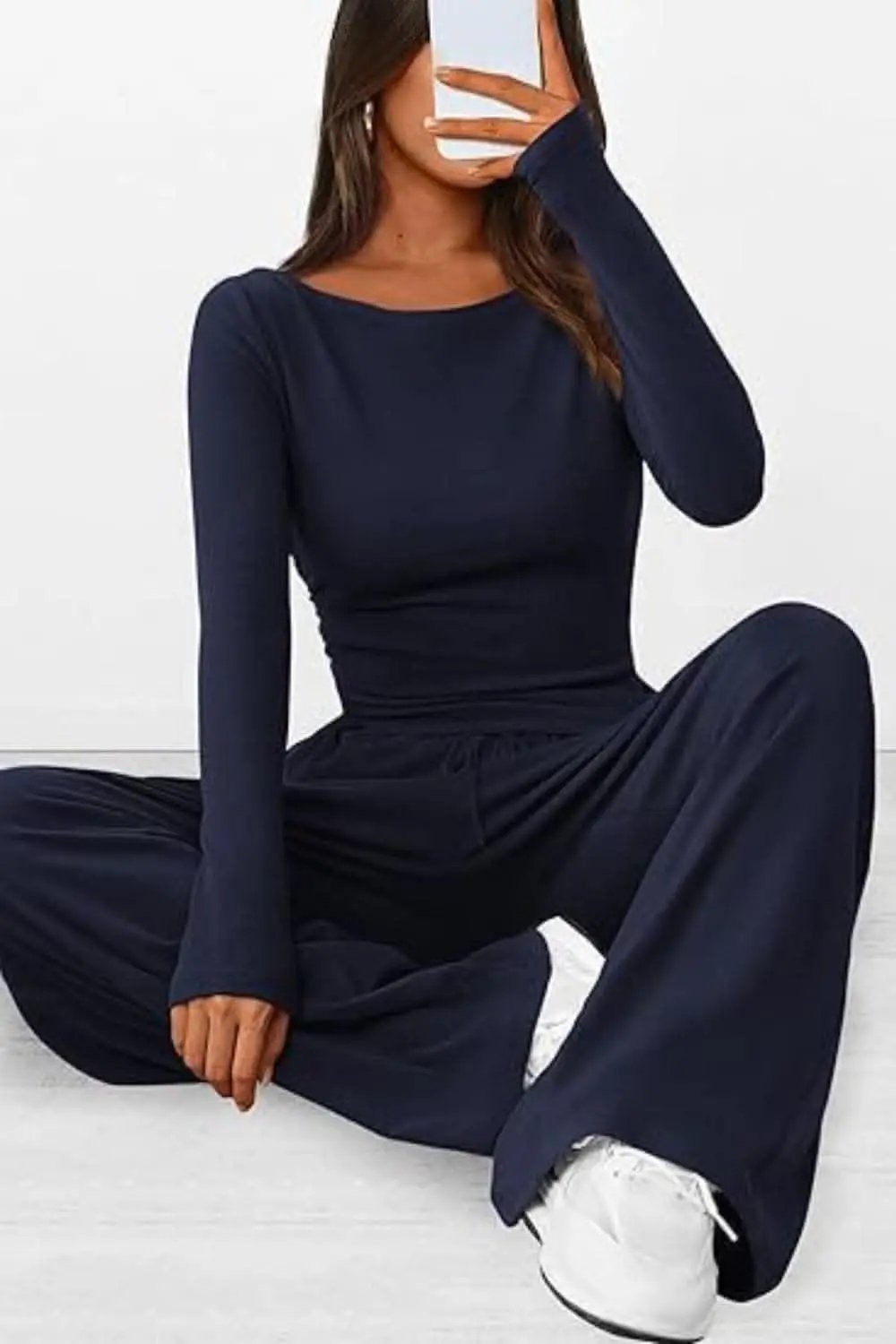 Cozy two-piece lounge set with pockets - Love Salve 