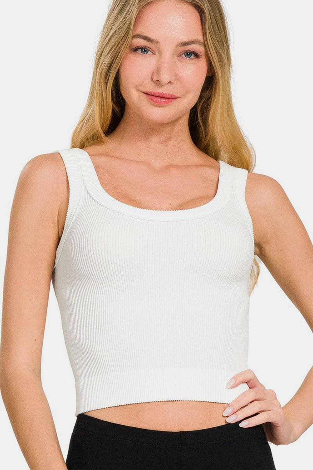 Ribbed Round Neck Crop Top for Effortless Styling - Love Salve 