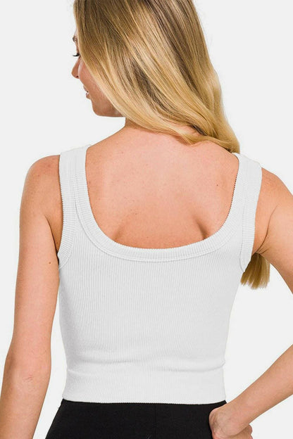 Ribbed Round Neck Crop Top for Effortless Styling - Love Salve 