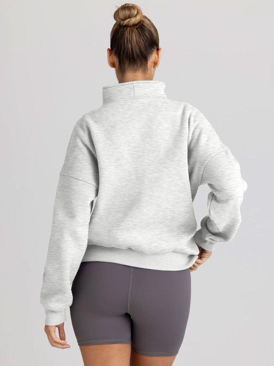 Trendy Queen Sweatshirts Half Zip Pullover Quarter Zip Oversized Hoodies Sweaters Comfy Fall Outfits 2024 Y2K Winter Clothes - Love Salve 