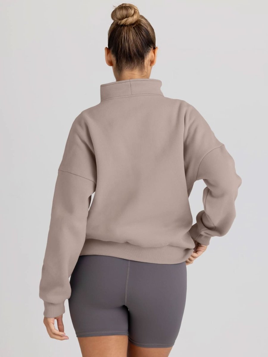 Trendy Queen Sweatshirts Half Zip Pullover Quarter Zip Oversized Hoodies Sweaters Comfy Fall Outfits 2024 Y2K Winter Clothes - Love Salve 