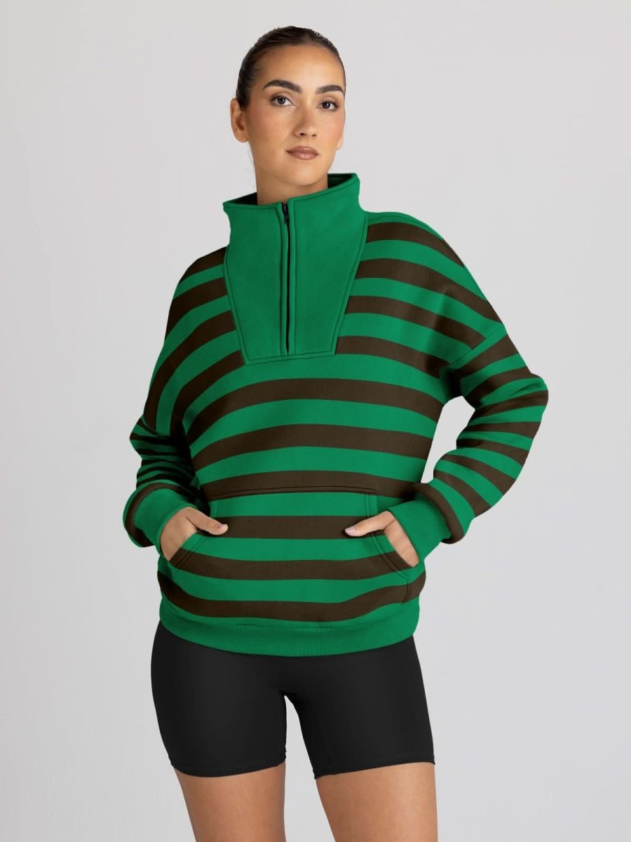 Trendy Queen Sweatshirts Half Zip Pullover Quarter Zip Oversized Hoodies Sweaters Comfy Fall Outfits 2024 Y2K Winter Clothes - Love Salve 