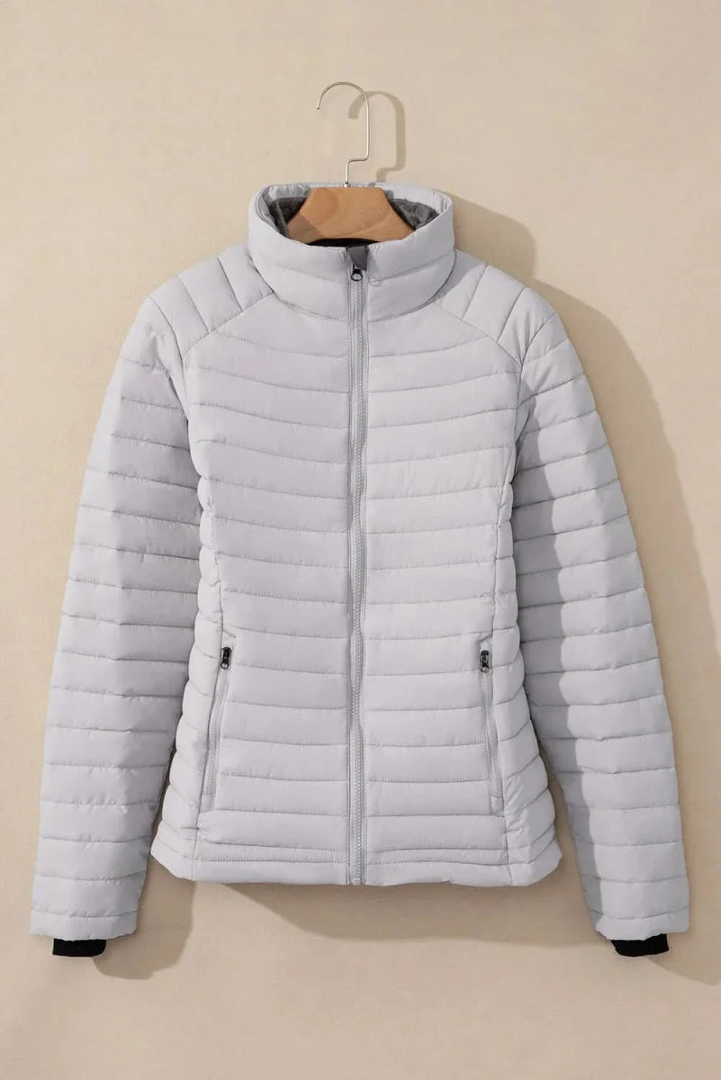 Turtleneck Zip Up Long Sleeve Jacket - Love Salve 