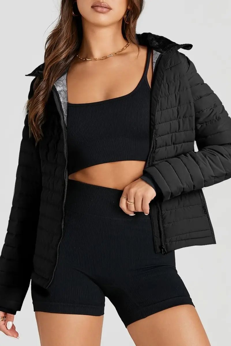 Turtleneck Zip Up Long Sleeve Jacket - Love Salve 