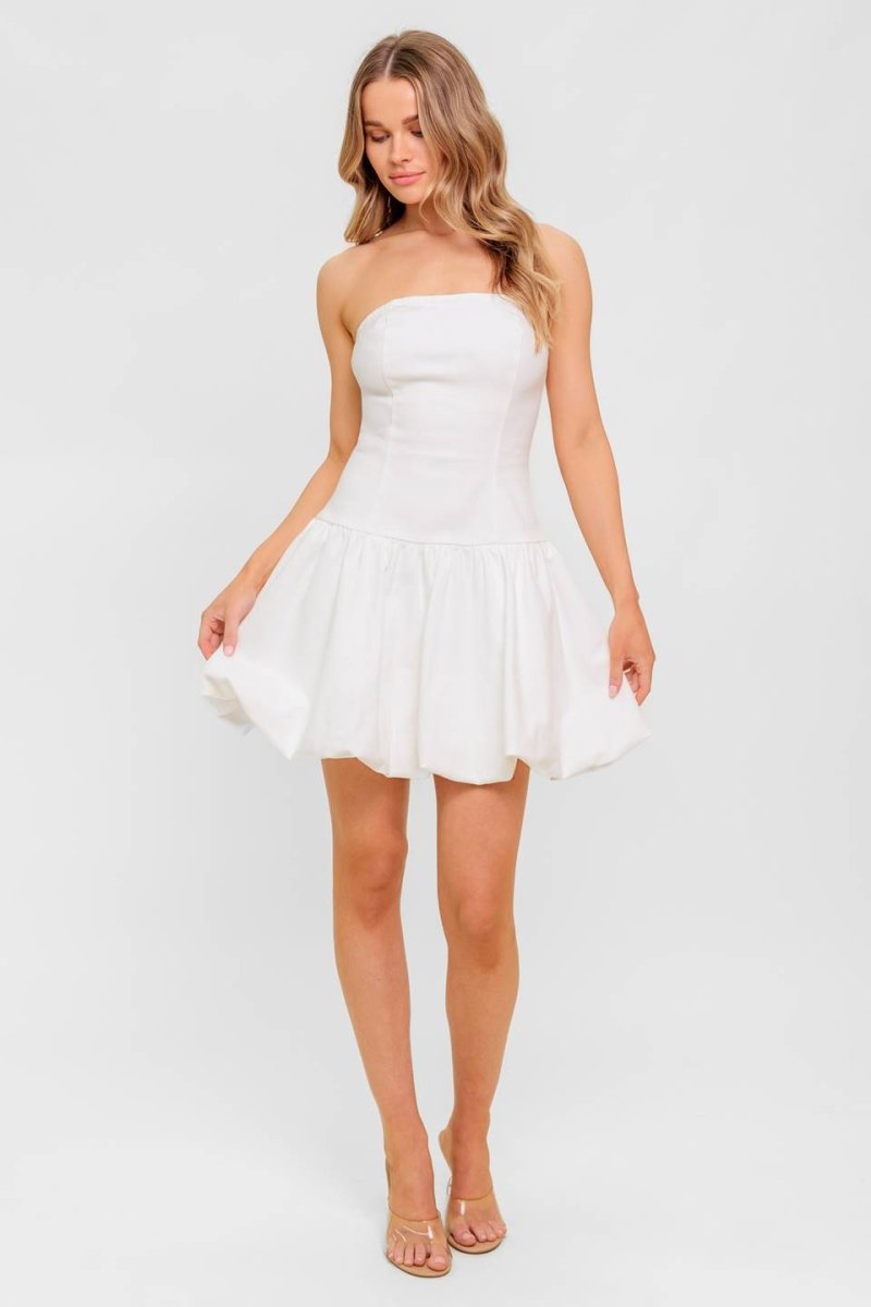 TWILIGHT WISH WOVEN TWILL MINI DRESS - Love Salve 