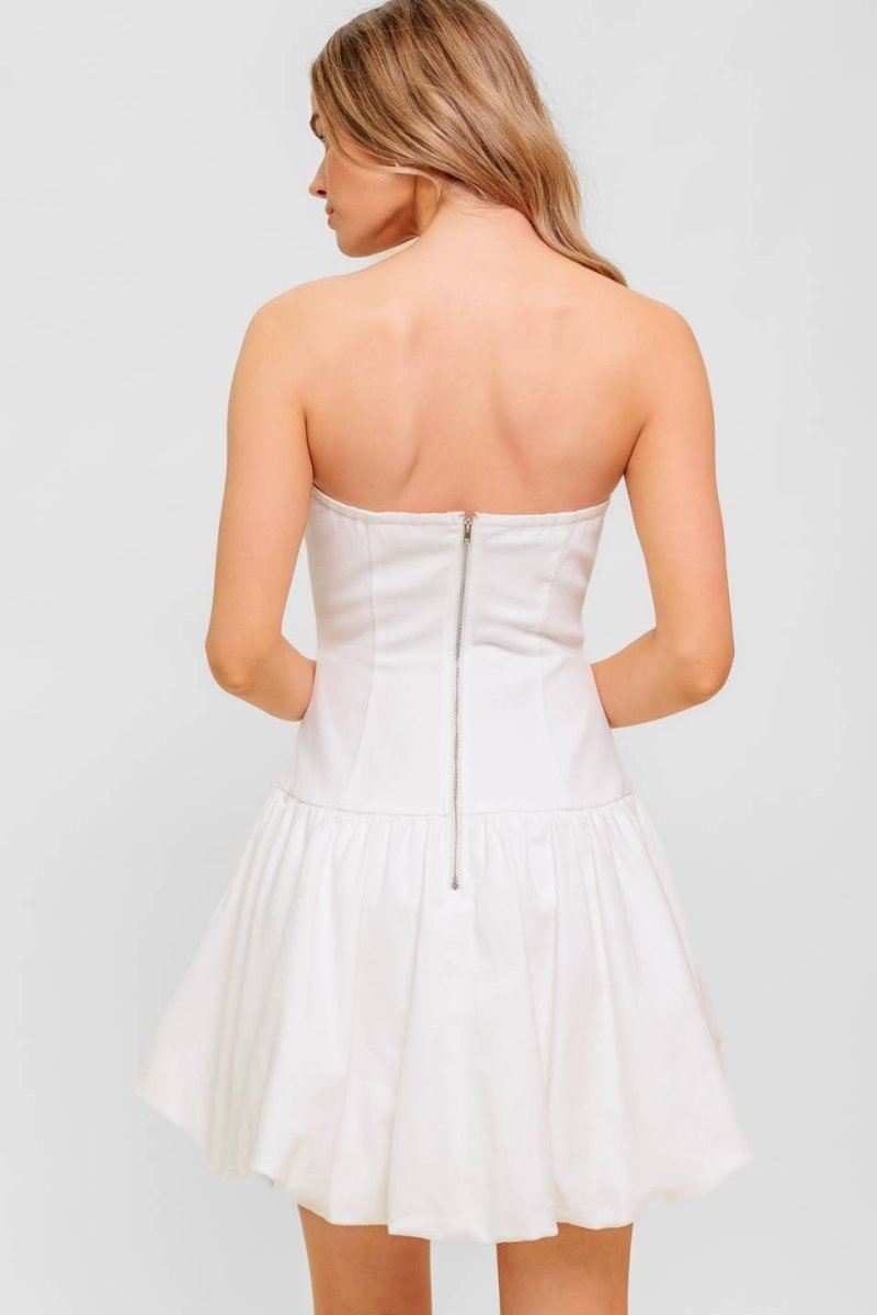 TWILIGHT WISH WOVEN TWILL MINI DRESS - Love Salve 