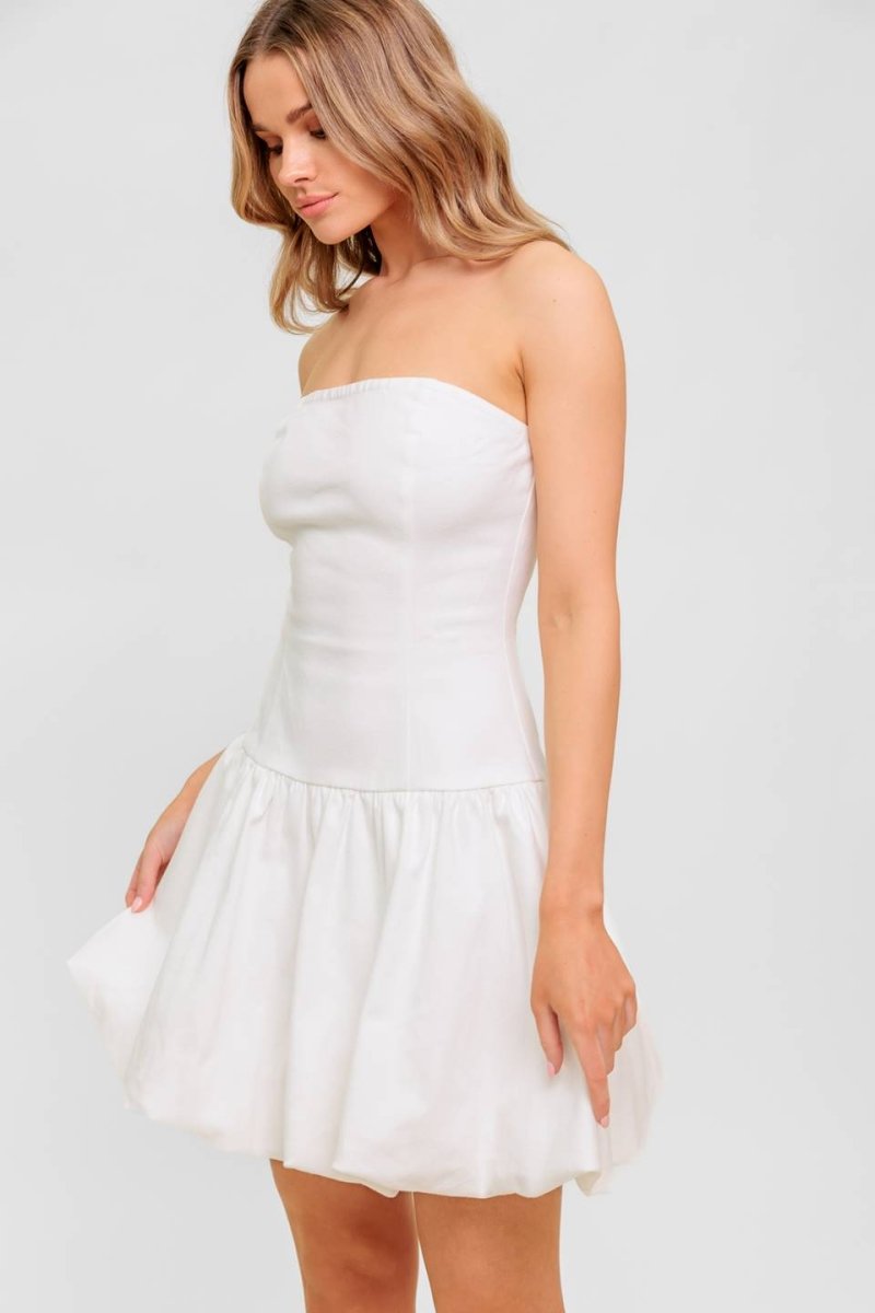 TWILIGHT WISH WOVEN TWILL MINI DRESS - Love Salve 
