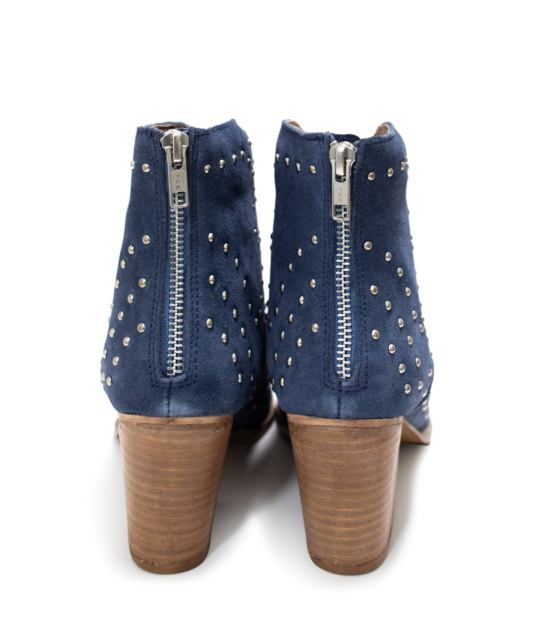Twilight Studded Heeled Ankle Boot Denim Suede Upper Naughty Monkey