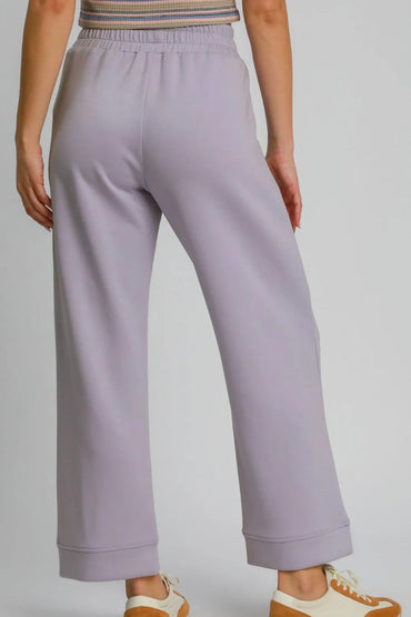 Umgee Drawstring Elastic Waist Wide Leg Pants for Women - Love Salve 