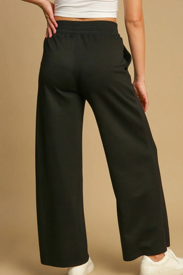 Umgee Drawstring Wide Leg Pants with Pockets for Women - Love Salve 