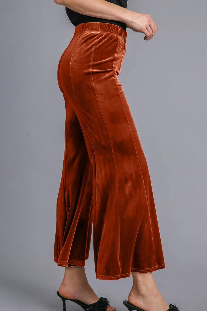 Umgee High Rise Elastic Waist Flare Pants for Women - Love Salve
